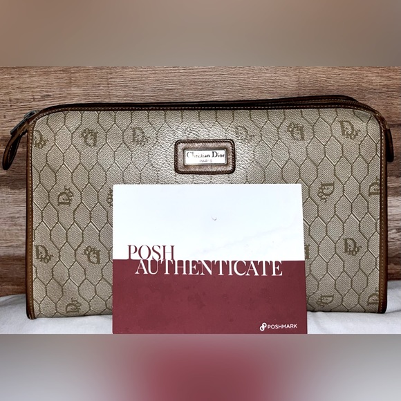Christian Dior Authentic Vintage Clutch leather trim with authentication - Picture 3 of 10